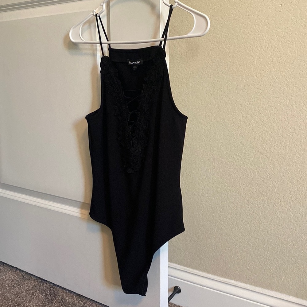 Black floral bodysuit